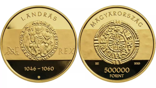 2023. év I. András arany emlékérme 2023. év I. András arany emlékérme